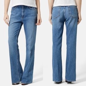 Topshop Moto high waisted “QUINN” flare jeans